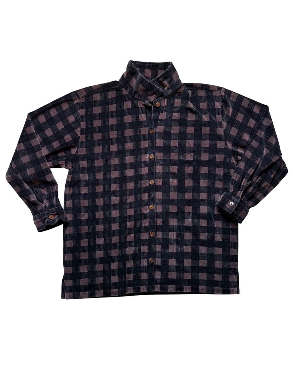 Westbound Casual Cozy Plaid Velour Shirt